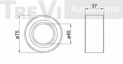 TREVI AUTOMOTIVE wb1343 -  Комплект подшипника ступицы колеса